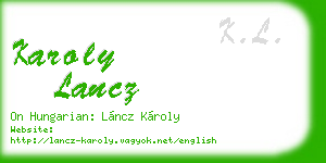 karoly lancz business card