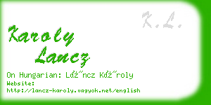 karoly lancz business card